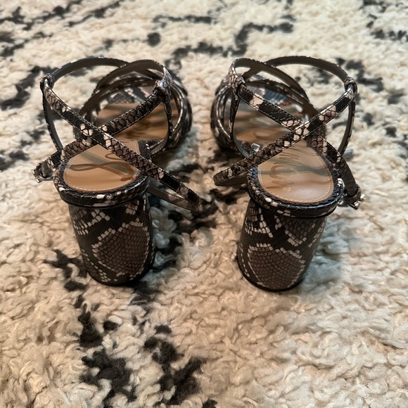 Sam Edelman Daffodil Snake Print Strappy Block Heels - Sz 8 - Picture 10 of 16